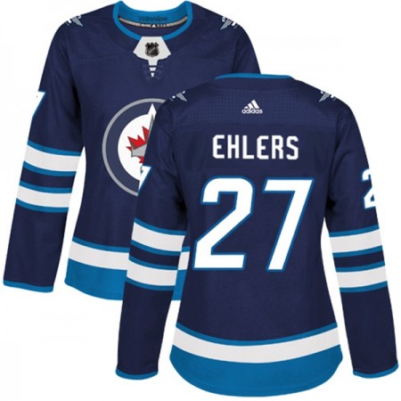 Nainen NHL Winnipeg Jets Pelipaita Nikolaj Ehlers 27 Adidas 2017-2018 Marine Sininen Authentic